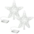 thumbnail image 1 of 2 Pcs Christmas Tree Light Plastic Crystal Star 30 LEDs Light Treetop Party Decoration - No Battery (Colorful/Warm White), 1 of 8
