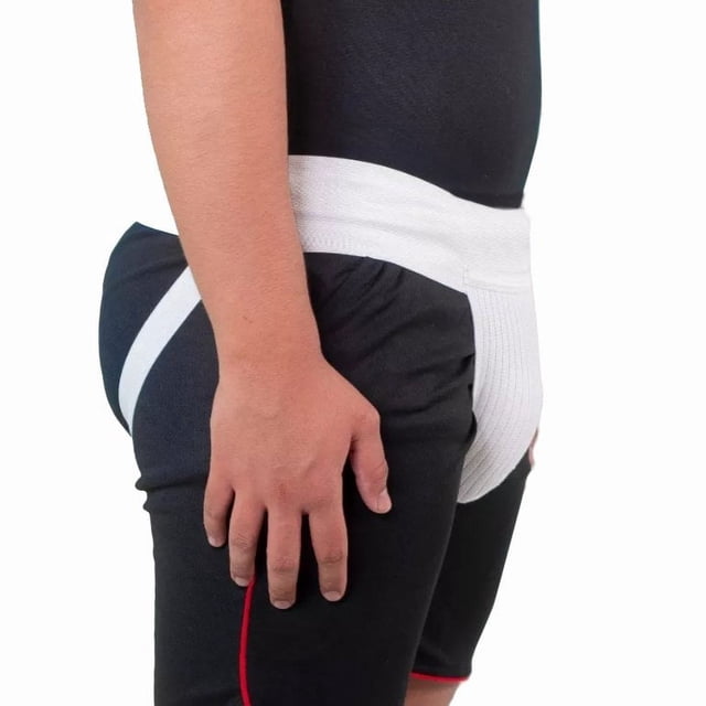 Most Paquete de 2 Soportes Suspensorio Para Hernia Tipo Faja Ancha Color Blanco
