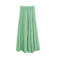 thumbnail image 4 of Mifsaly Linen Skirts for Women A-Line Elastic Waist Midi Summer Skirt Lightweight Pleated Casual Festival Summer Travel Outfits Free Size, 4 of 9