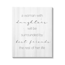 Stupell Industries Best Friend Daughters Birch Pattern Typography Phrase Graphic Art Gallery Wrapped Canvas Print Wall Art, Design by Daphne Polselli