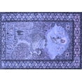 thumbnail image 1 of Ahgly Company Machine Washable Indoor Rectangle Persian Blue Traditional Area Rugs, 8' x 10', 1 of 4