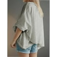 thumbnail image 6 of Women's T-shirt Round neck short-sleeved casual tops Elegant solid colour T-shirt tops, 6 of 6