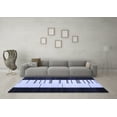 thumbnail image 3 of Ahgly Company Machine Washable Indoor Square Abstract Blue Contemporary Area Rugs, 8' Square, 3 of 4