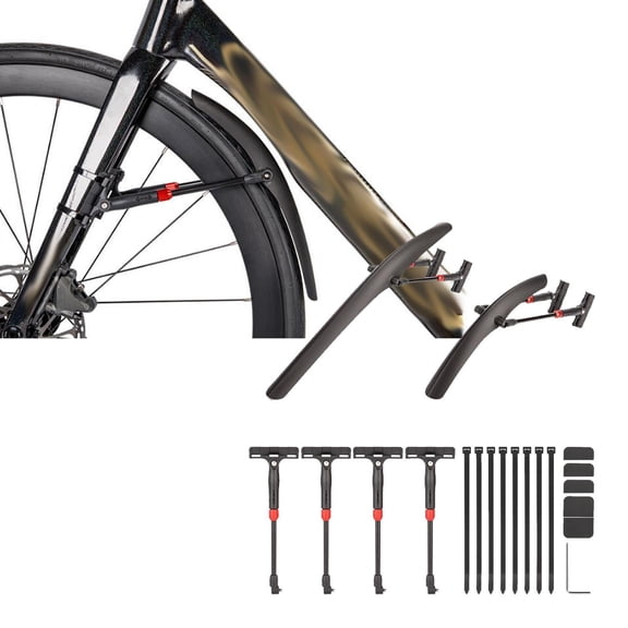 BAOSITY Road Bike Front Rear Fenders Bike Mudguards Wheel Protector Sturdy Spare Parts Mud Guards Mudflaps for Outdoor Riding