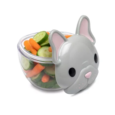 melii Animal Snack Container with Finger Trap, Cat, for Toddlers, Kids and Adult