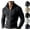 11# Dark Gray, variant on Men's Full Zipper Cardigan Casual Stand Collar Cardigan Sweater Ribbed Knit Long Sleeve Sweater,Black M