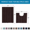 thumbnail image 2 of Bathroom Rugs Bath Rug Set 2 Piece Bathroom Contour Rug Toilet Mat Sets Non Slip Contour Bath Rug Set Ultra Thick Water Absorbent Striped Bath Mats Washable(20" x 32" Plus 20" x 20" U, Chocolate), 2 of 6