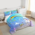 thumbnail image 3 of Homewish Cute Unicorn Animal Bedding Comforter Set for Kids, Kawaii Cartoon Butterfly Twin Comforter Sets, Glitter Rainbow Bedding Set, Super Cozy Room Decor, 2-Piece, 3 of 8