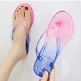 thumbnail image 6 of CPNG Womens Rainbow Sequins Sandals Jelly Flip Flops Summer Trendy Thong Straps Clip Toe Flat Slippers Color Gradient Slides Lightweight Swimming Beach Shoes Holiday Slides, 6 of 7
