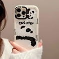 thumbnail image 2 of Cute Panda Back Silhouette Letters Clear Soft  for iPhone Case (White,iPhone 12), 2 of 6