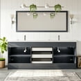 thumbnail image 7 of Eviva Lugano 84" Gray Modern Bathroom Vanity with White Integrated Acrylic Double Sink, 7 of 7