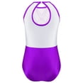 thumbnail image 4 of Eandarui Kids Girls Gymnastics Leotard Balet Dance Comtues Glittery Rhinestones Sleeveless Bodysuit Purple 10, 4 of 7