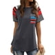 thumbnail image 1 of Qarigey Top con dobladillo en la parte delantera a rayas para mujer Prendas para la parte del cuerpo Gris L Qarigey AP001701-13, 1 of 6