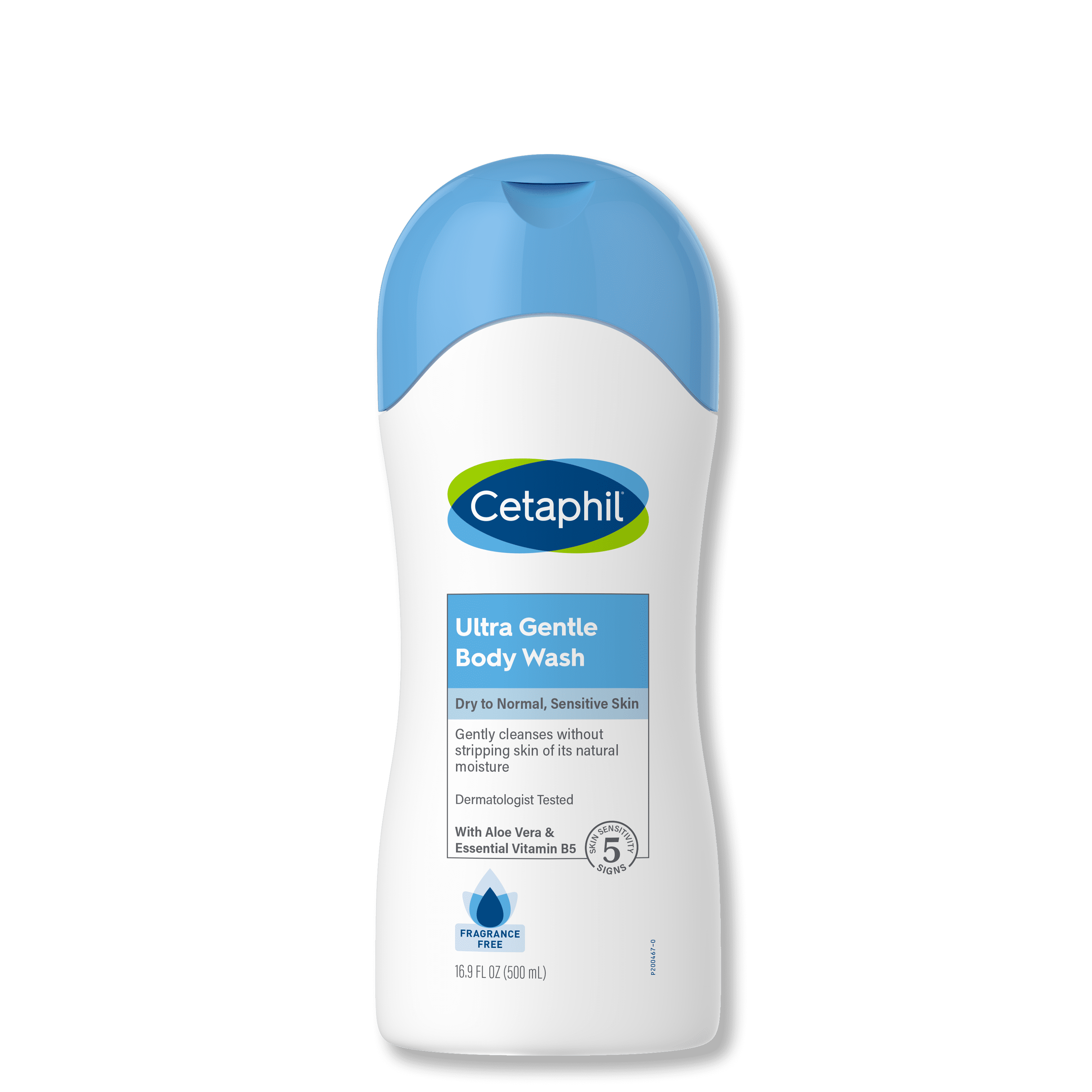 CETAPHIL Ultra Gentle Body Wash | 16.9 fl oz | Fragrance Free | For Dry to Normal,Sensitive Skin | Aloe Vera & Vitamin B5 | Hypoallergenic | Dermatologist Recommended Brand