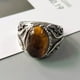 thumbnail image 3 of Anillo de circonio negro Sonducket espadas dobles joyería religiosa musulmana plata de ley 925 tamaño 11, 3 of 6