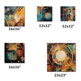 thumbnail image 4 of Designart "Geometric Vibrations Orange and Blue II" Modern Geometric Metal Wall Art Set, 4 of 5