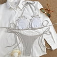 thumbnail image 5 of Women's Sexy Plaid Bikini Two-piece Swimsuit Gray S, 5 of 9