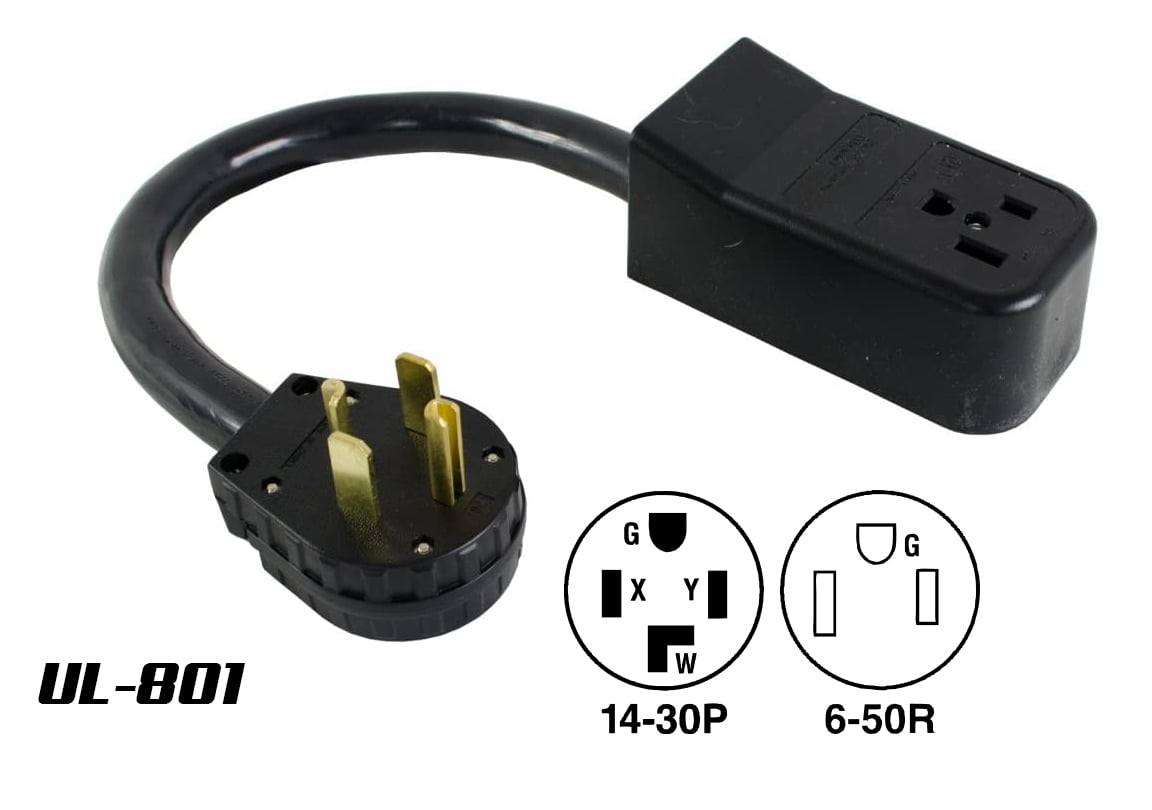 Welder Adapter 4 Prong Dryer 1430P Plug to NEMA 650R 50 Amp 250volt Adapter Cord