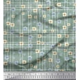 thumbnail image 1 of Soimoi Green Cotton Poplin Fabric Check & Floral Print Fabric by The Yard 42 Inch Wide, 1 of 1