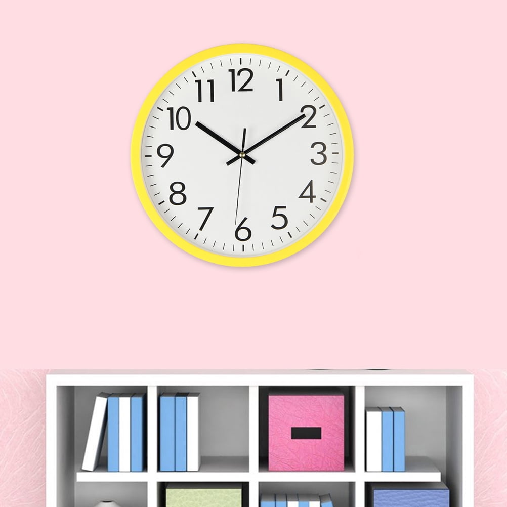 IFANLANDOR Yellow Silent Wall Clock Vintage Style Quiet and Accurate for Bedrooms