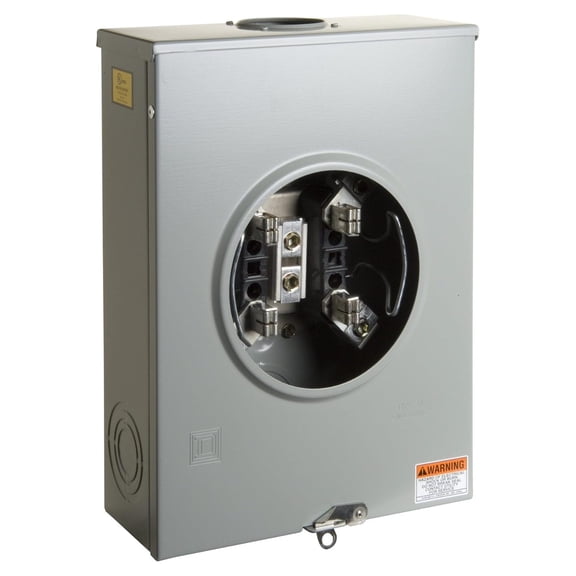 Square D - UTRS213B, Individual meter socket, Ringless Socket, No Bypass, 4 Jaws No Release, OH, UG, 200 A, Up to 600 VAC Single Phase 3W