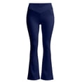 thumbnail image 5 of Yoga Pants Women High Waist Tummy Control Flared Leggings with Pockets Blue L, 5 of 5