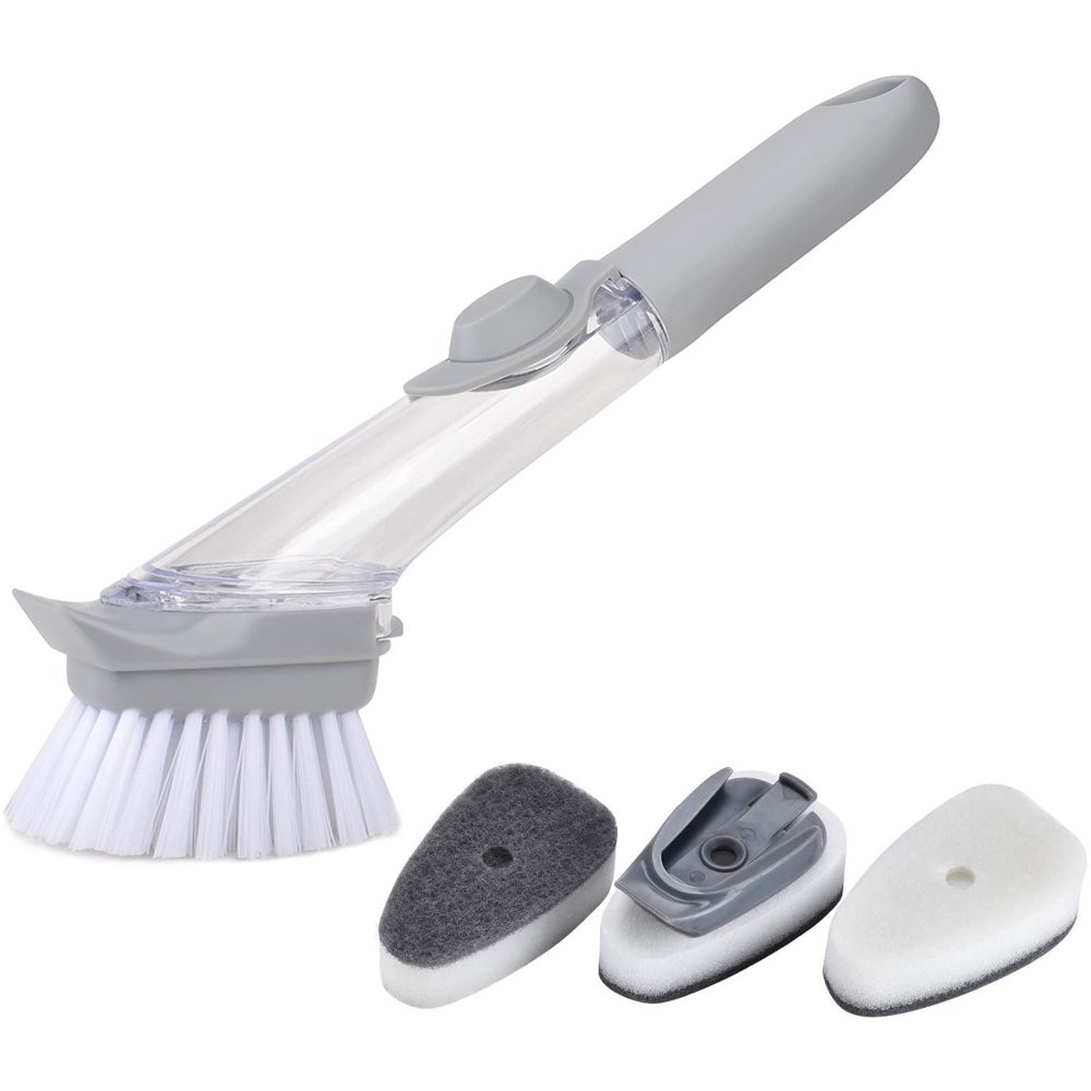 Soap Dispensing Dish Brush Dishwasher Brush for Kitchen Sink Pot Brush