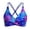 EliteGoogv#Blue, variant on Women Bikini Top Printed Pattern Criss Cross Adjustable Tie Design Removable Pads Supportive Stylish Bathing Suit Top For Summer Beach Pool Water Sports,Purple,M