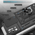 thumbnail image 6 of Compatible with Samsung Galaxy S20 Plus Case,Samsung S20 Plus Case with HD Screen Protector with Slide Camera Cover, 360°Rotation Ring Kickstand [Military Grade] Case for Galaxy S20+ Plus,Black, 6 of 8