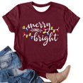 thumbnail image 4 of Tiweut Shirts Womens Merry and Bright Shirt Xmas Holiday Tshirt Christmas Lights Tee Tops,, 4 of 4