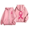 thumbnail image 6 of Lined Cancer Awareness Long Sleeve Sweatshirt for Women Zip Up Crewneck Hoodie Pullover Fall Fashion Outfits 2025 Trendy Tunic Tops (Pink, XL), 6 of 6