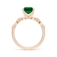 thumbnail image 2 of ANGARA Lab Grown 2.25 Ct Emerald Engagement Ring with Marquise Motifs for Women in 14K Rose Gold (Size-9x7mm) | May Birthstone, Anniversary, Jewelry Gift for Women | Lab-Grown Emerald Ring, 2 of 9