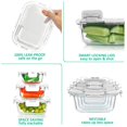 thumbnail image 3 of Juego de recipientes de vidrio para almacenamiento de alimentos KOMUEE, 24 piezas, color blanco, 3 of 6