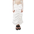 thumbnail image 1 of VISgogo Falda de Color Sólido para Mujer, Cordón Plisado Ajustable Elástico Cintura Alta Medio Vestido Casual Ropa Diaria VISgogo moda, 1 of 6