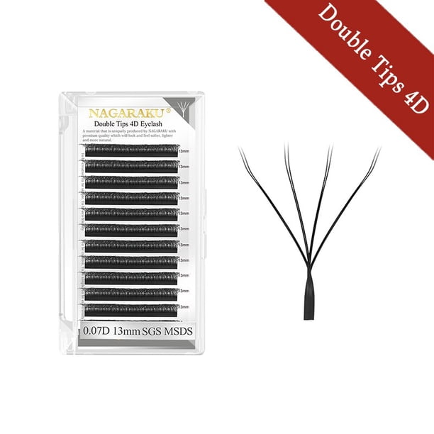 NAGARAKU Floración automática Forma de W Floración 3D 4D 5D 6D Ventiladores prefabricados Extensiones de pestañas Luz suave natural Pestañas individuales Dengxun unisex