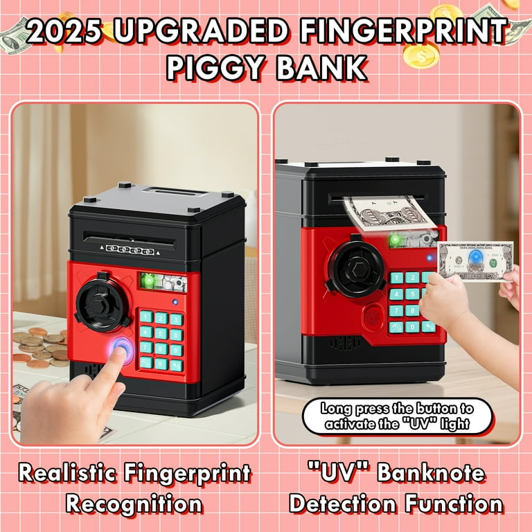 Piggy Banks for Kids, Fingerprint Recognition Electronic Money