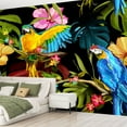 thumbnail image 2 of Peel and Stick Canvas Wallpaper Wall Mural Seamless pattern parrots tropical branches chinese roses tropical Wall Art Self Adhesive and Removable 100in x 144in, 2 of 8