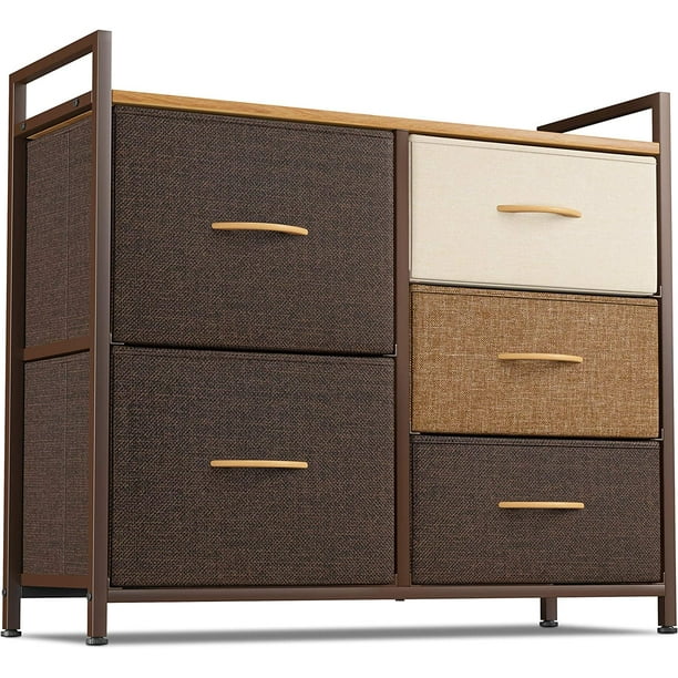 CubiCubi 5Drawer Storage Dresser for Bedroom, Chest of Drawers