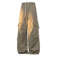 thumbnail image 6 of Ohufall Hiking Pants For Men Solid Color Wide Cargo Pant Outdoor Breathable Daily Sweat Pant, 6 of 8