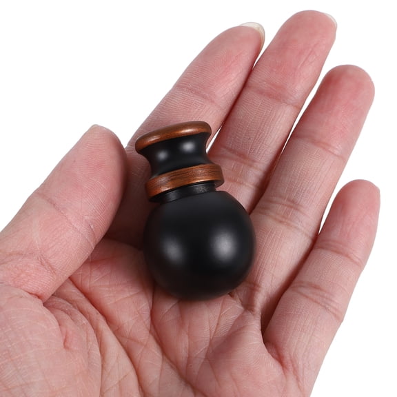 DEEPCRAFF 2Pcs Black Metal Lamp Finial Cap Knob Screw on Vintage Style Lamp Shade Holder