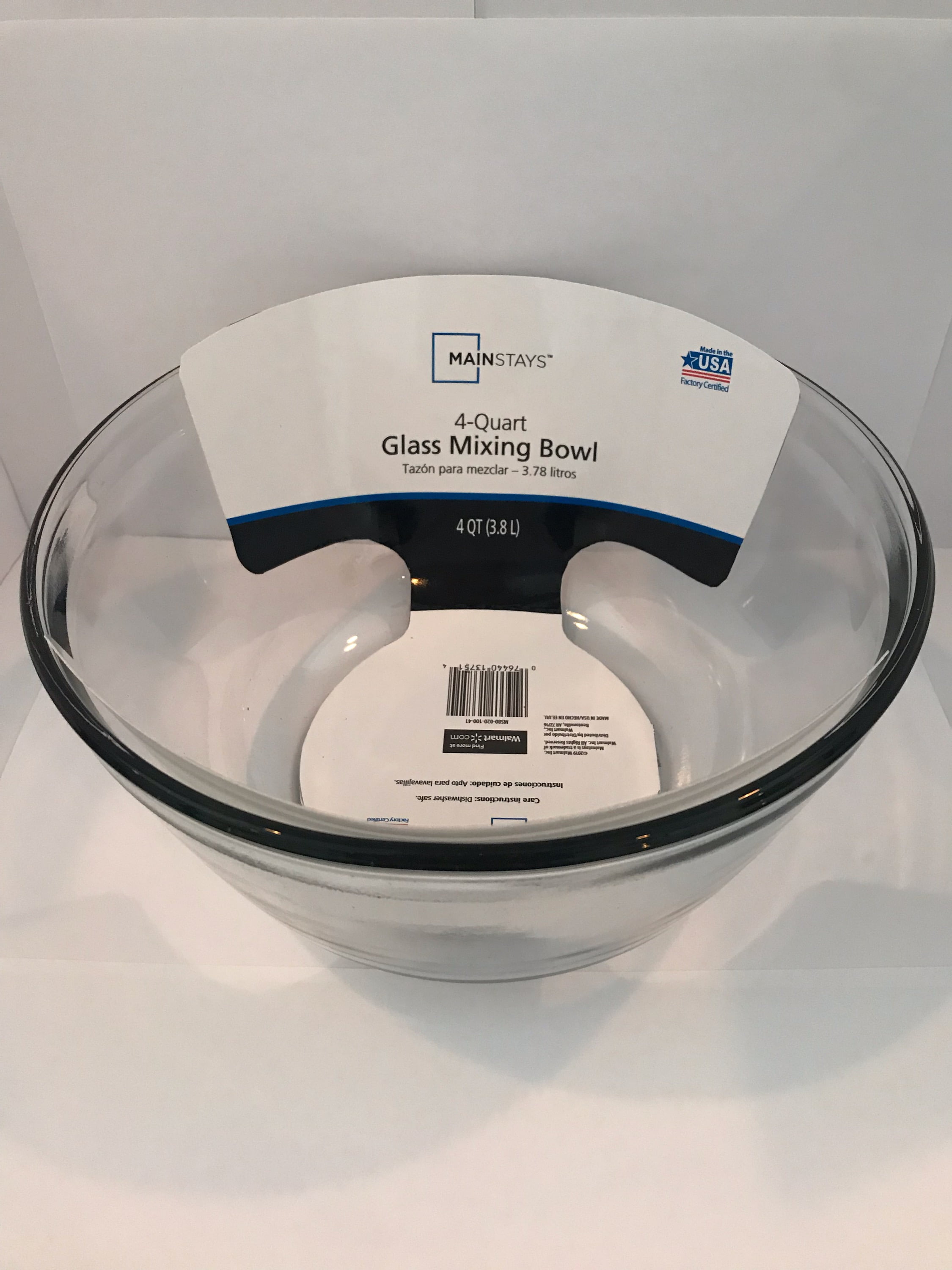 Mainstays Clear Glass Mixing Bowl ,4QT