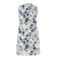 thumbnail image 4 of Nmnitkp Women's Beach Dress Summer Floral Print Short Sleeve V Neck Beach Mini Dress Casual Boho Swing Loose Vacation Dress, 4 of 6