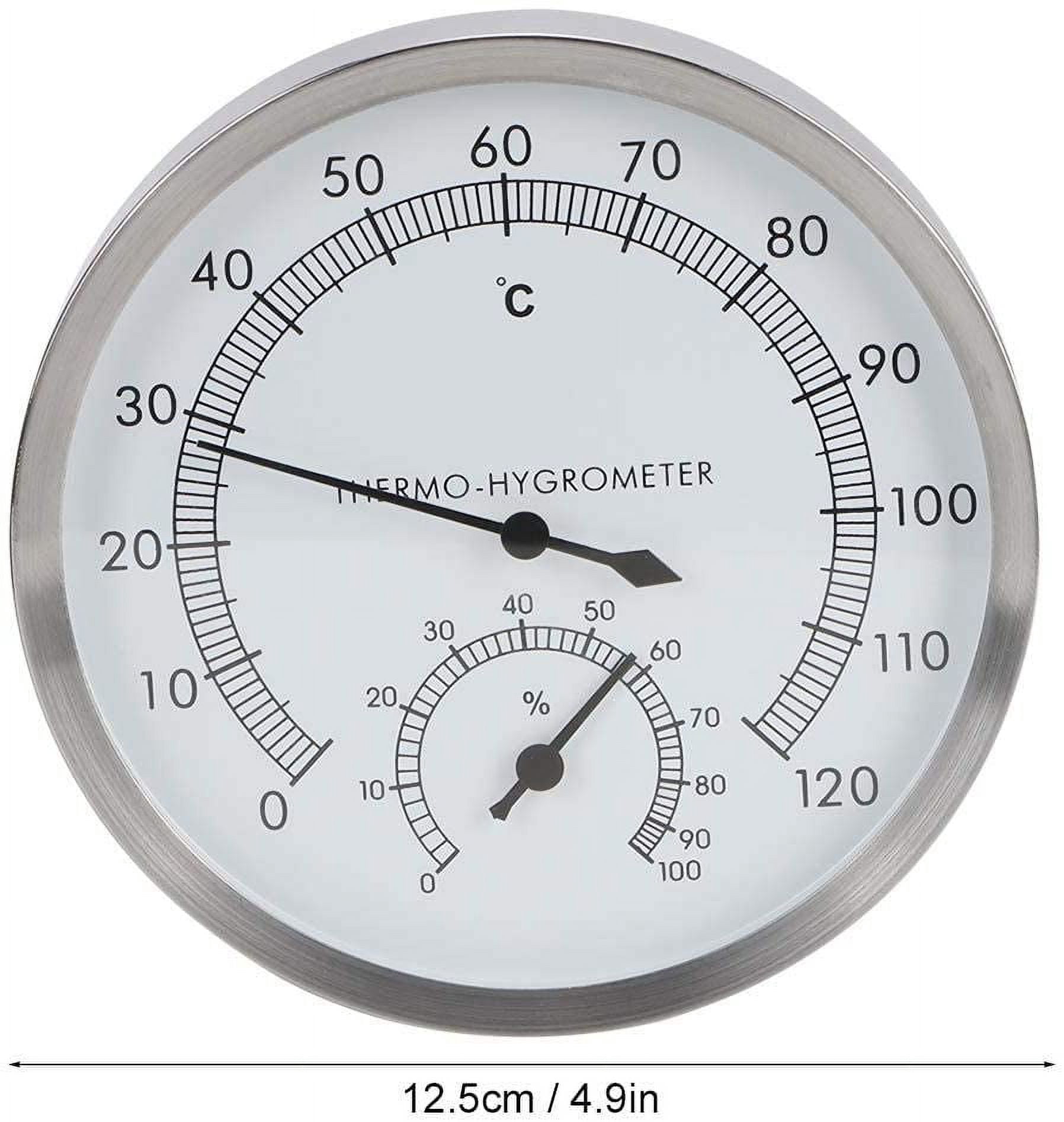 ABCISI 2 in 1 Stainless Steel Temperature Gauge Indicator Steam Room Sauna Room Thermometer Hygrometer Thermo Hygrometer Indoor, for Sauna Steam Room Bathroom
