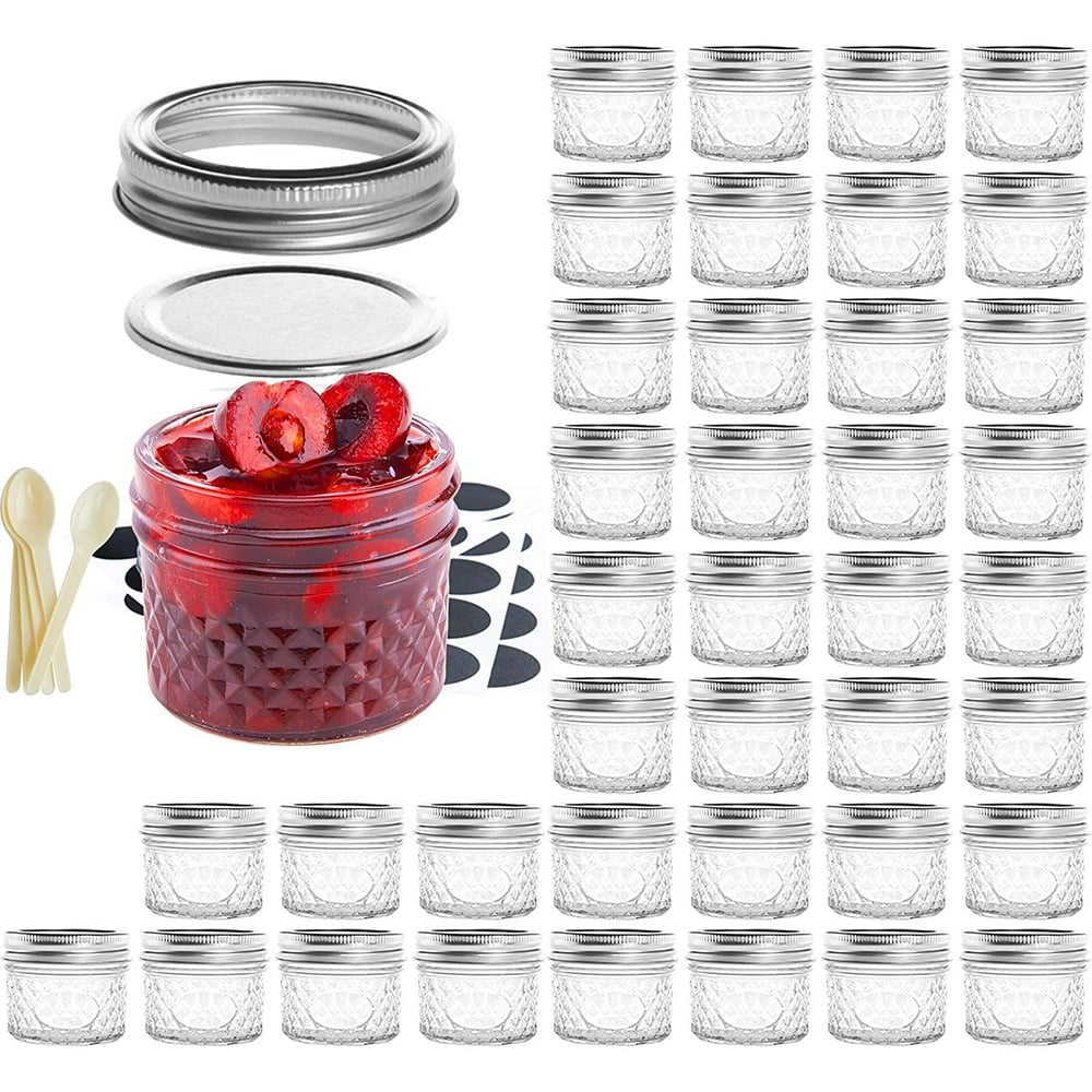 Mason Jar BPAFree 4oz Mini Canning Jars with Regular Lids and Bands