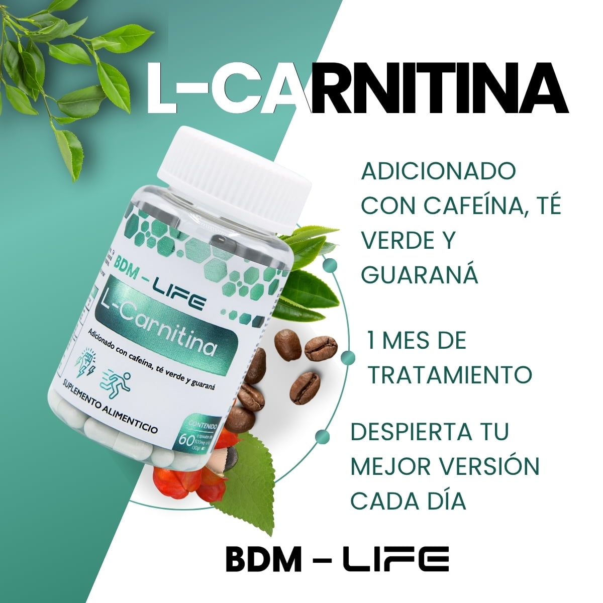 BDM-LIFE L-Carnitina con Cafena, T Verde Y Guaran | Bodega Aurrera en  lnea