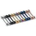 thumbnail image 1 of 12pc 14g Mix-color Stainless Steel Straight Barbell Tongue Rings Bars Piercing 5/8" Length Z, 1 of 3