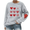 thumbnail image 2 of Hxlamzoo Womens Sweatshirt Cute Valentines Love Heart Printed Graphic Crewneck Pullover Casual Long Sleeve Tops, 2 of 5