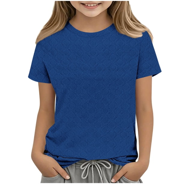 Top de Manga Larga de la Moda de los Niños de Color Sólido Cuello Redondo Suelto Y Casual Tops para el Uso Casual Diario, Interior, Regreso a Casa, Fiestas de Cumpleaños, Vacaciones, Fotografía