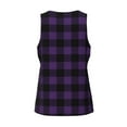 thumbnail image 5 of Xecao Purple Black Plaid Men's Tank Top Workout Quick Dry Sleeveless Gym Jogging Muscle Shirts Summer Swim Beach Tops, 5 of 9