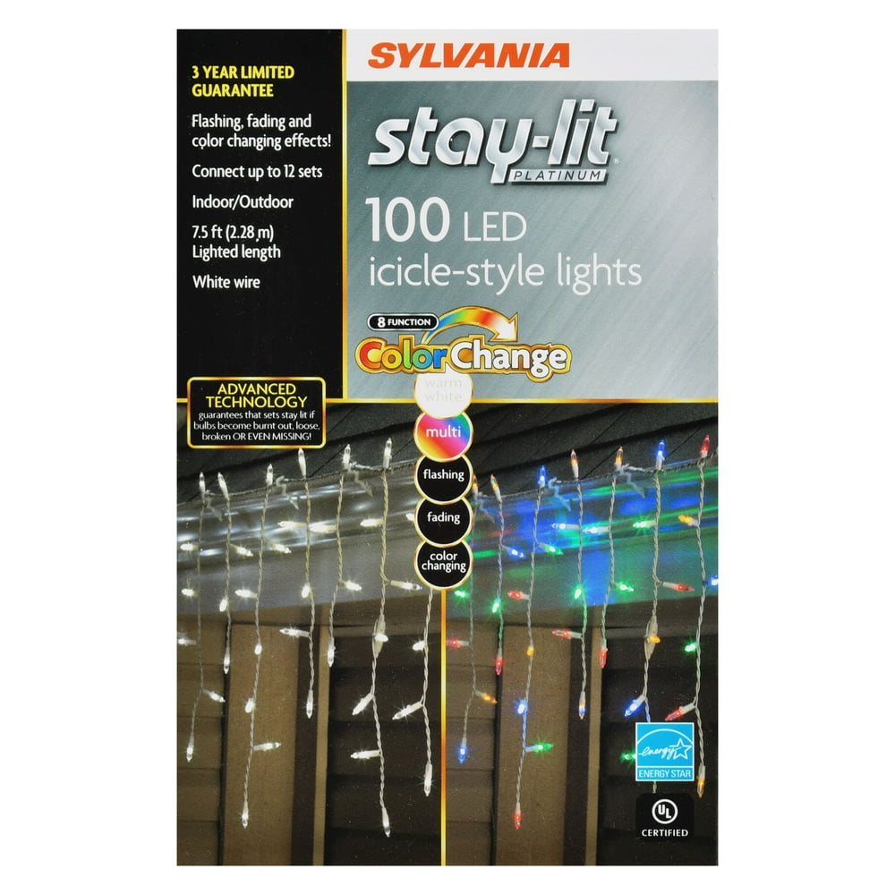 Sylvania Led 100ct Cc M5 Gl Icicle Lt Gw